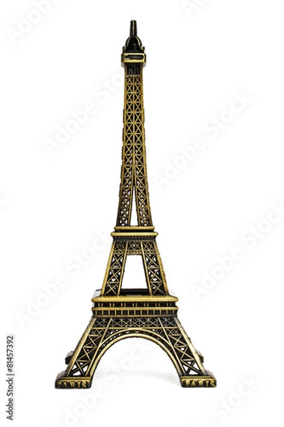 Obraz Eiffel Tower Statue, isolated on a white background