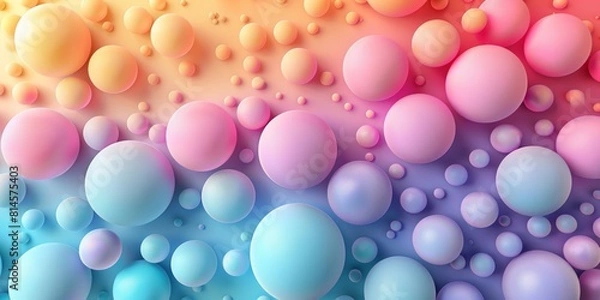 Fototapeta Pastel Colored 3D Spheres arranged to create a Multicolored abstract background.