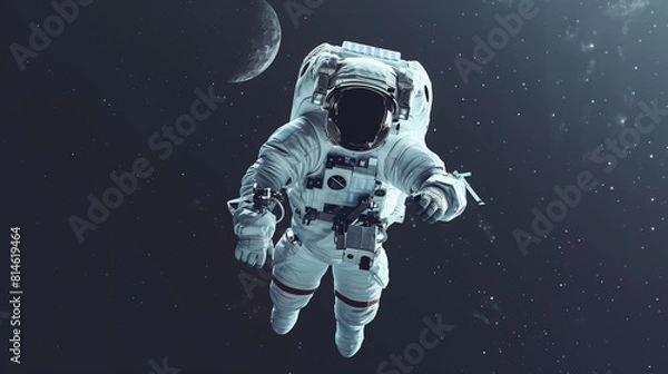 Fototapeta Astronaut Floating in Space, surrounded by the vastness of space and stars.