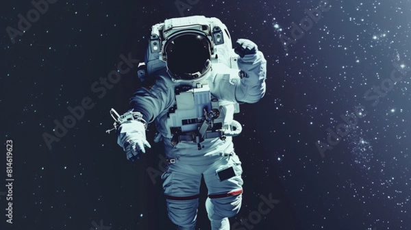 Fototapeta Astronaut Floating in Space, surrounded by the vastness of space and stars.