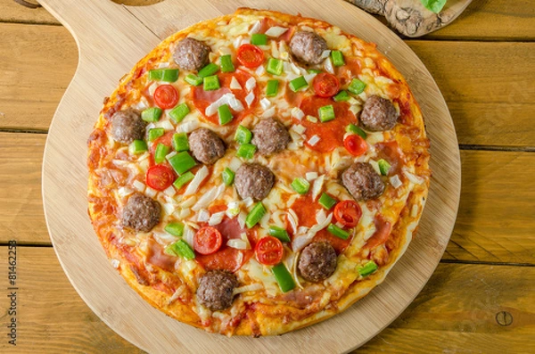 Obraz Pizza z klopsikami