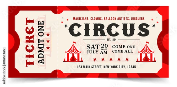 Obraz Circus ticket template