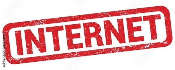 Fototapeta INTERNET text written on red rectangle stamp.