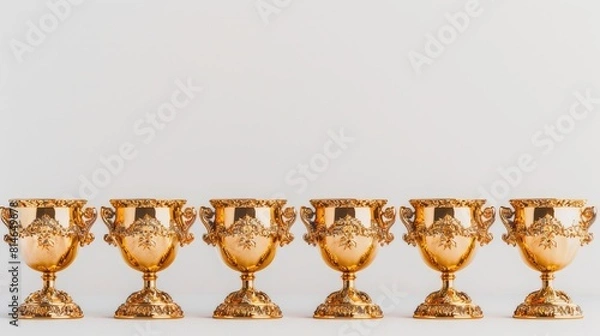 Obraz Gleaming Gold Vases Stand in Elegant Formation