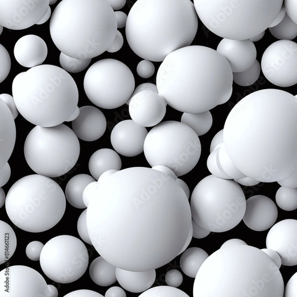 Obraz Abstract 3D spheres, Seamless white pattern. Endless background.