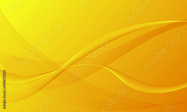 Fototapeta yellow orange lines wave curves on gradient abstract background