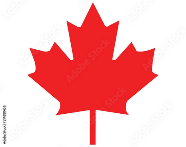 Obraz Autumnal Maple leaf icon . Seasonal Foliage Icon in Solid Flat Style isolated on white bg
