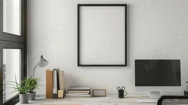 Fototapeta Blank walls and clean, tidy desktops