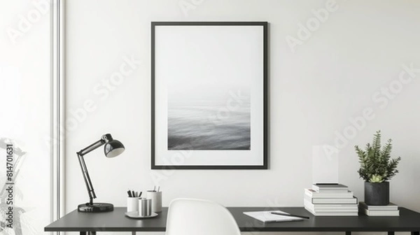 Fototapeta Blank walls and clean, tidy desktops
