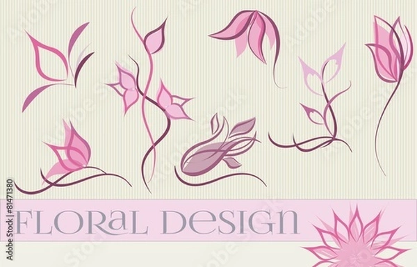 Obraz Set of flower logo designs.