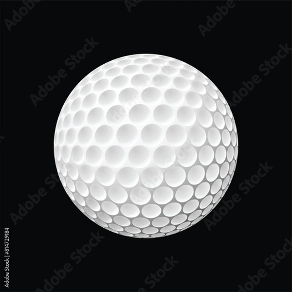Obraz golf ball Realistic vector on black background