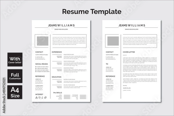 Fototapeta Resume template