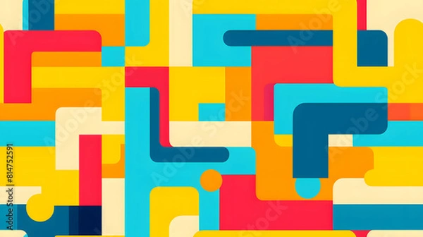 Obraz php coding bright and bold geometric shapes design poster background