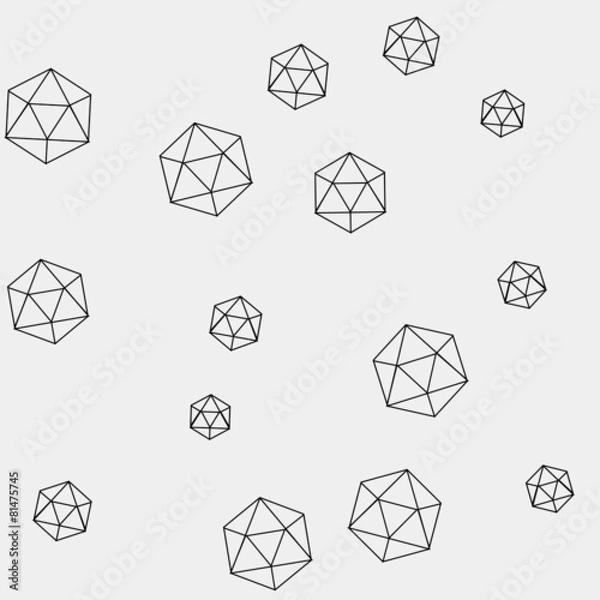 Obraz Geometric simple monochrome minimalistic pattern of hexagon or