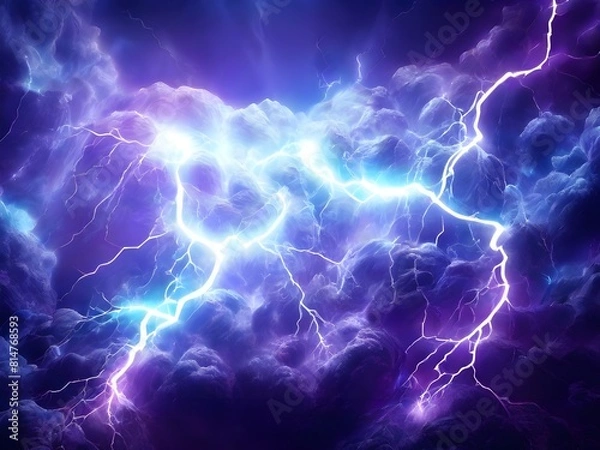 Obraz Red and Purple color electricity lightning