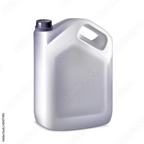 Obraz Plastic canister isolated on white background, vector