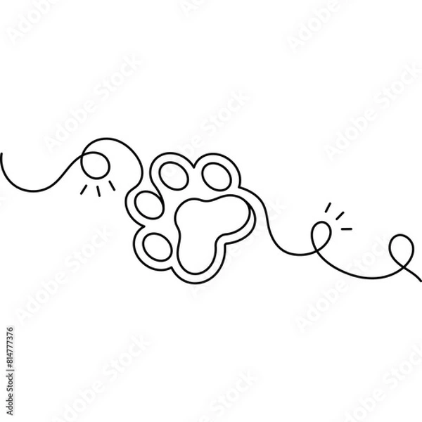 Obraz Cat Paw Single Line