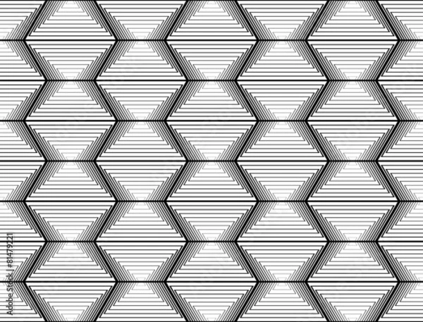 Fototapeta Design seamless monochrome hexagon geometric pattern