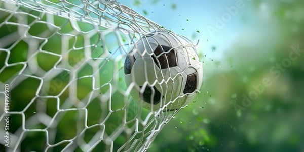 Obraz soccer ball in goal net