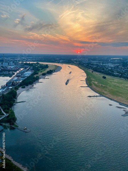 Obraz Düsseldorfs malerische Flusslandschaft