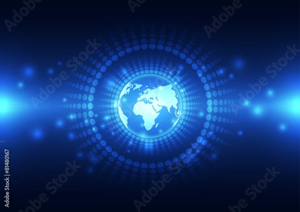 Obraz Abstract global future technology background, vector