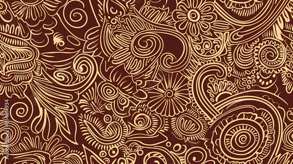 Fototapeta Abstract Seamless pattern with floral element henna style vector image