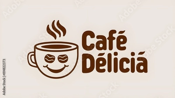 Fototapeta Café Logo Design with Modern Typography