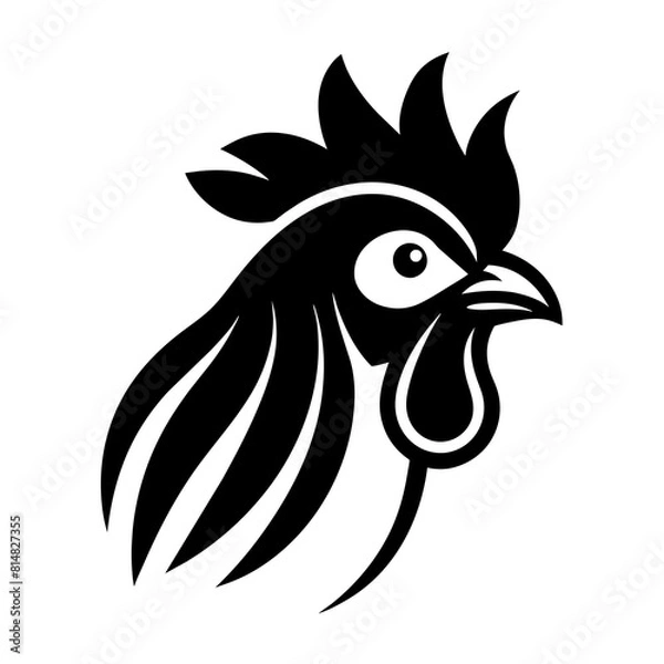 Fototapeta             Rooster head icon logo vector illustration.
