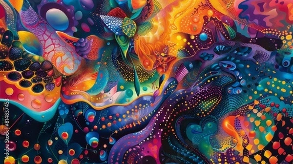 Fototapeta Mesmerizing visual journey through dynamic shapes and vibrant hues