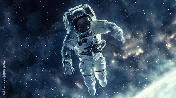 Fototapeta Astronaut in outer space over the planet Earth.