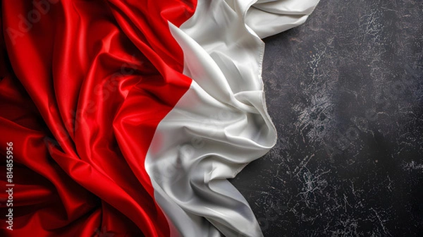 Obraz wavy indonesia flag background over dark background