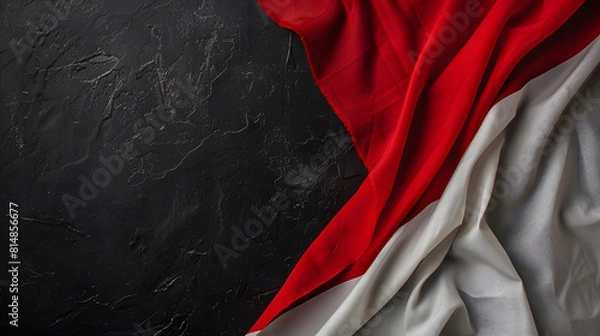 Obraz wavy indonesia flag background over dark background