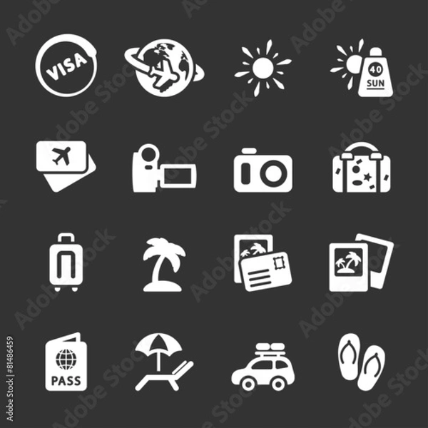 Fototapeta travel and vacation icon set 4, white version, vector eps10