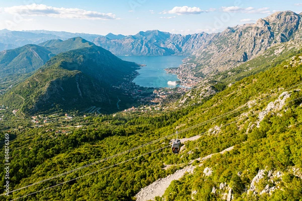 Obraz Aerial View of Kotor Bay's Magnificent Landscape