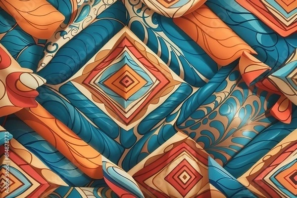 Fototapeta Seamless patterns step repeating patterns design