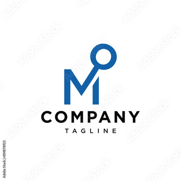 Fototapeta Letter M magnifying glass logo vector template
