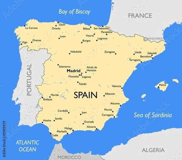 Fototapeta Spain map