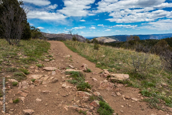 Obraz hiking trail on top of the mountains with a view