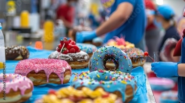 Fototapeta donuts with elaborate designs, judged on creativity and speed
