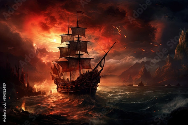 Obraz Navigating the fiery seas.