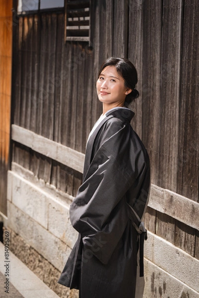 Obraz 着物を着た日本人女性