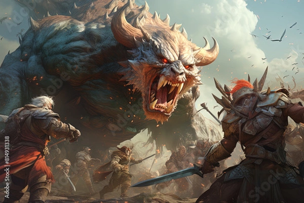 Obraz Epic battle against the beast.