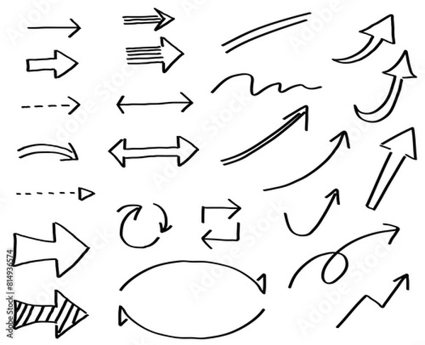 Fototapeta 矢印素材集_黒ペン