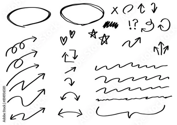 Obraz 矢印記号素材集_黒ペン