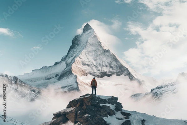 Obraz Confronting the majestic mountain.