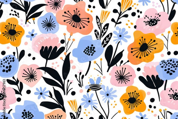 Fototapeta seamless floral pattern