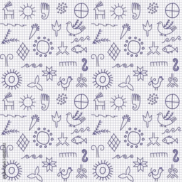 Fototapeta A background with symbols.