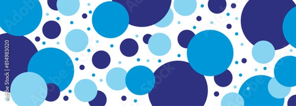 Obraz Simple Abstract Vector Background with Blue Round shapes on White background.