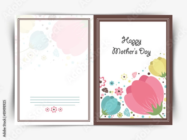 Fototapeta Greeting card design for Happy Mother's Day celebration.