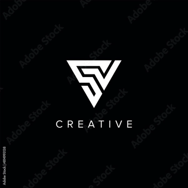 Fototapeta SV VS Alphabet Letter logo design. Initial Vector symbol.